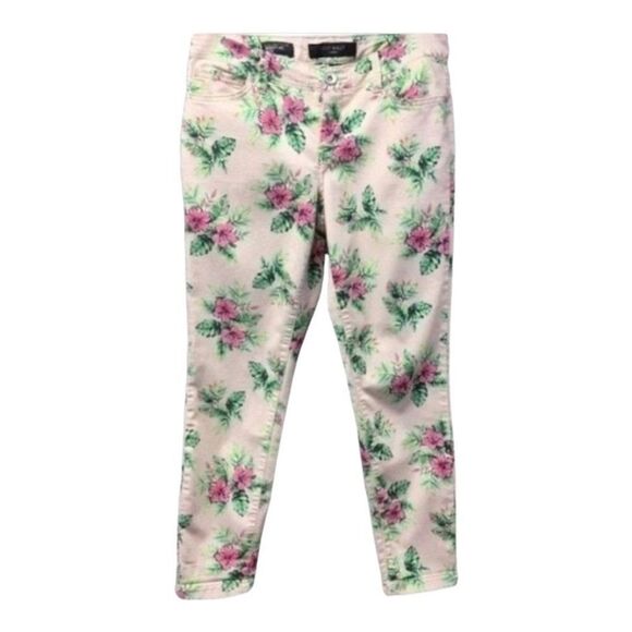 Nine West Jeans Womens Cigarette Fit Skinny Leg Multi‎ Floral Mid Pockets 4/27 - Picture 1 of 5